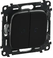 Переключатель с подсветкой без рамки Legrand Valena Allure 2-кл. проходной антрацит картинка